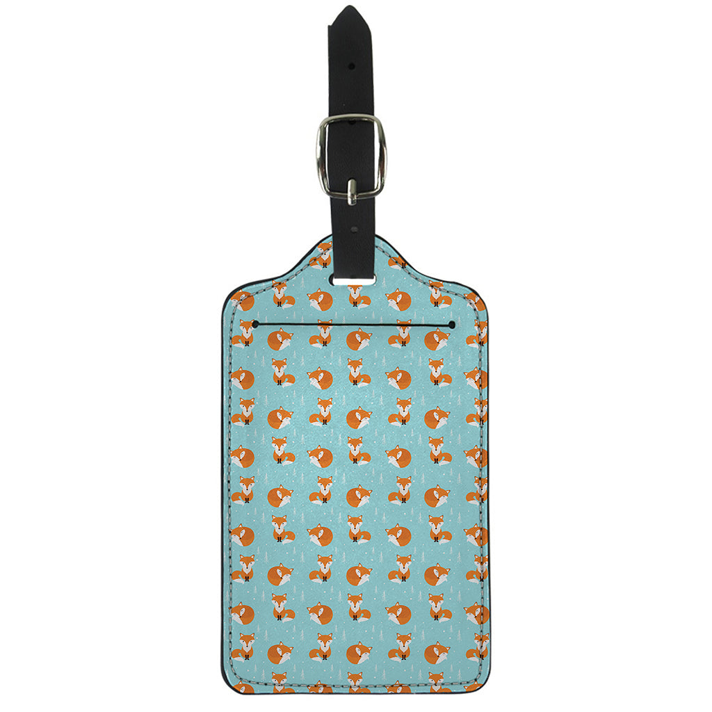 Winter Fox Pattern Print Luggage Tag