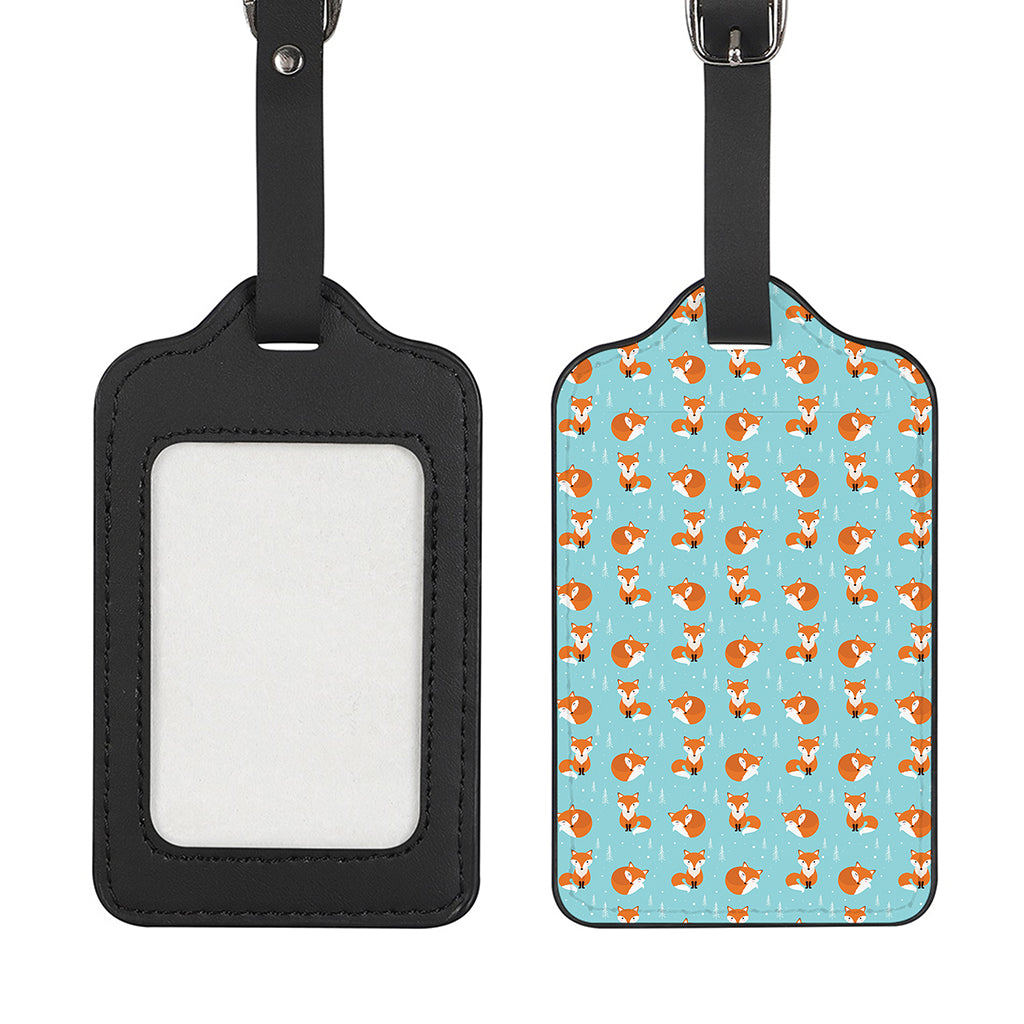 Winter Fox Pattern Print Luggage Tag