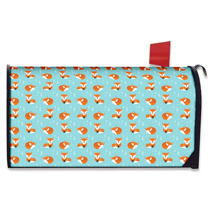 Winter Fox Pattern Print Mailbox Cover