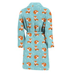 Winter Fox Pattern Print Men's Bathrobe