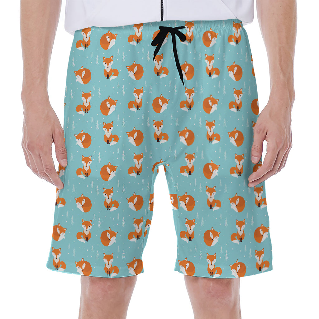 Winter Fox Pattern Print Men's Beach Shorts