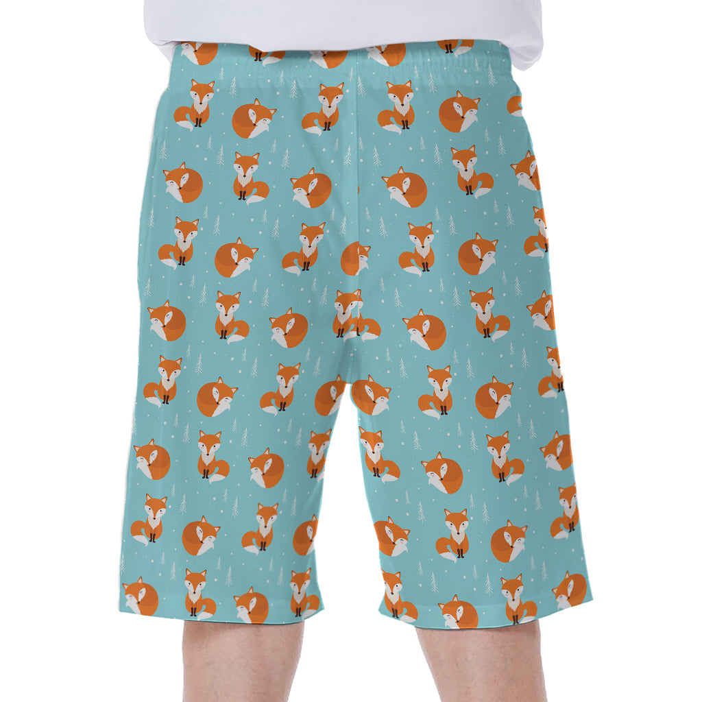 Winter Fox Pattern Print Men's Beach Shorts