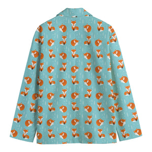 Winter Fox Pattern Print Men's Blazer