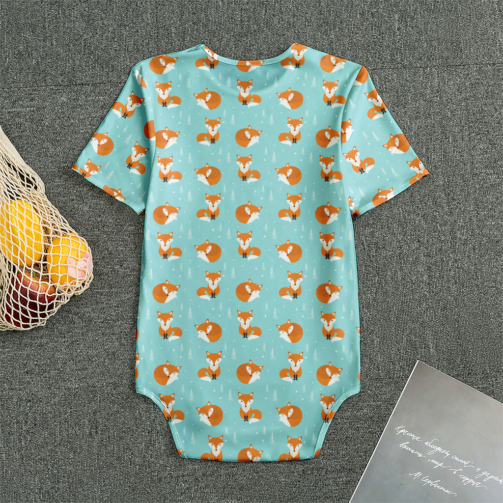 Winter Fox Pattern Print Men's Bodysuit