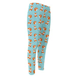 Winter Fox Pattern Print Men's Compression Pants