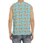 Winter Fox Pattern Print Men's Fitness Tank Top