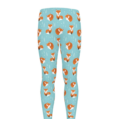 Winter Fox Pattern Print Men's leggings