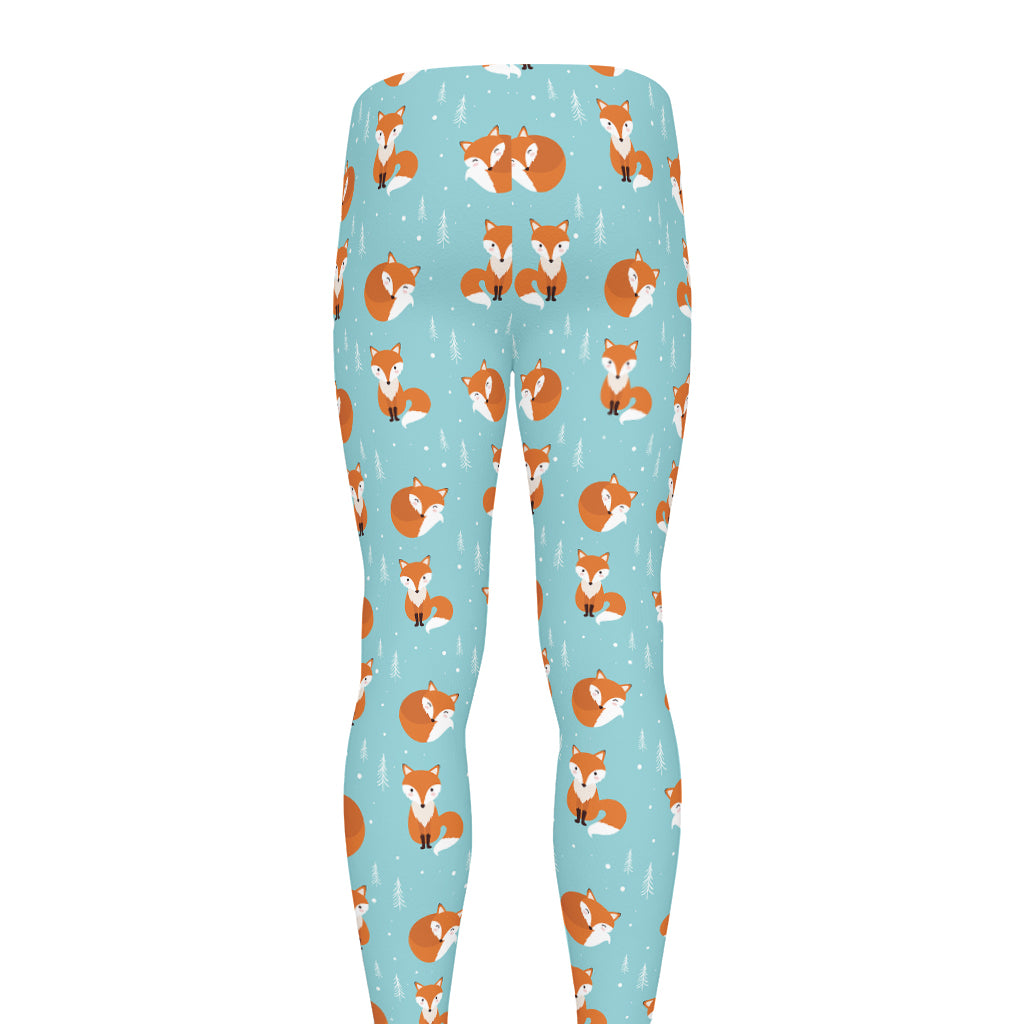 Winter Fox Pattern Print Men's leggings