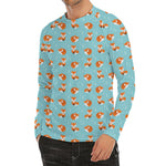 Winter Fox Pattern Print Men's Long Sleeve Rash Guard