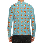 Winter Fox Pattern Print Men's Long Sleeve Rash Guard