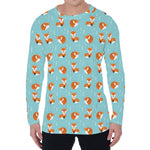 Winter Fox Pattern Print Men's Long Sleeve T-Shirt
