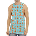 Winter Fox Pattern Print Men's Muscle Tank Top