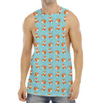 Winter Fox Pattern Print Men's Muscle Tank Top
