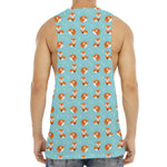Winter Fox Pattern Print Men's Muscle Tank Top