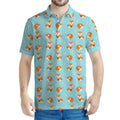 Winter Fox Pattern Print Men's Polo Shirt
