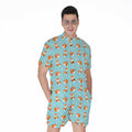 Winter Fox Pattern Print Men's Romper