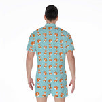 Winter Fox Pattern Print Men's Rompers