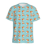 Winter Fox Pattern Print Men's Sports T-Shirt