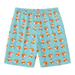 Winter Fox Pattern Print Men's Swim Trunks