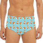 Winter Fox Pattern Print Men's Triangle Swim Briefs