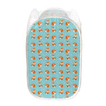 Winter Fox Pattern Print Mesh Laundry Hamper