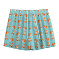 Winter Fox Pattern Print Mesh Shorts