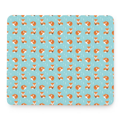 Winter Fox Pattern Print Mouse Pad