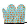 Winter Fox Pattern Print Oven Mitts