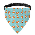 Winter Fox Pattern Print Over The Collar Dog Bandana