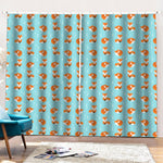 Winter Fox Pattern Print Pencil Pleat Curtains