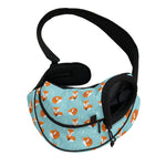 Winter Fox Pattern Print Pet Sling Carrier