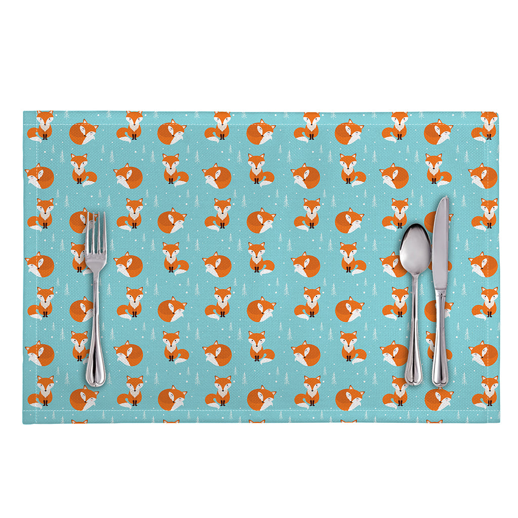 Winter Fox Pattern Print Placemat