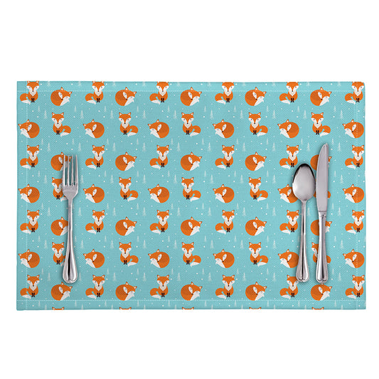 Winter Fox Pattern Print Placemat