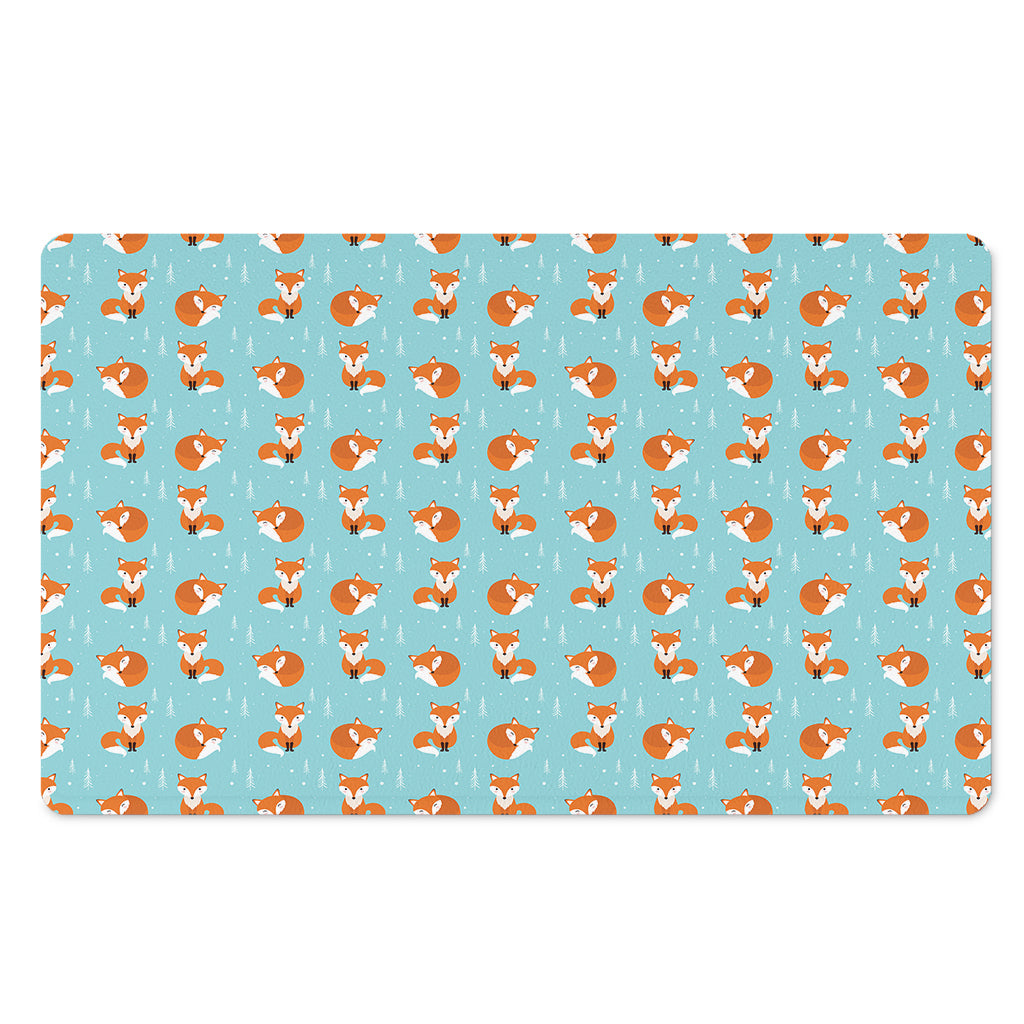 Winter Fox Pattern Print Polyester Doormat