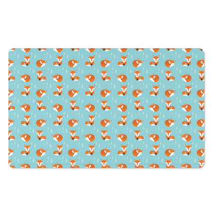 Winter Fox Pattern Print Polyester Doormat