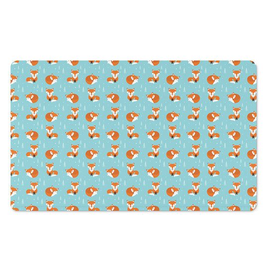 Winter Fox Pattern Print Polyester Doormat