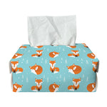 Winter Fox Pattern Print Rectangle Tissue Box Cover
