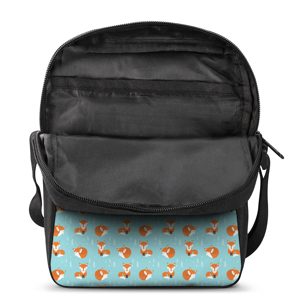 Winter Fox Pattern Print Rectangular Crossbody Bag