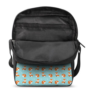 Winter Fox Pattern Print Rectangular Crossbody Bag