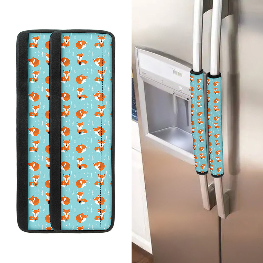 Winter Fox Pattern Print Refrigerator Handle Covers