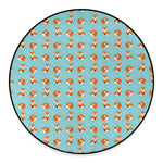 Winter Fox Pattern Print Round Floor Mat