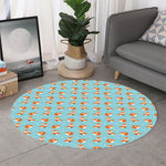 Winter Fox Pattern Print Round Rug
