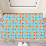 Winter Fox Pattern Print Rubber Doormat