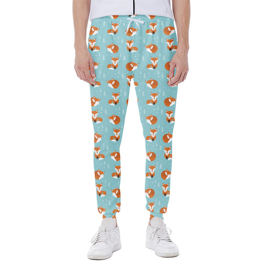 Winter Fox Pattern Print Scuba Joggers