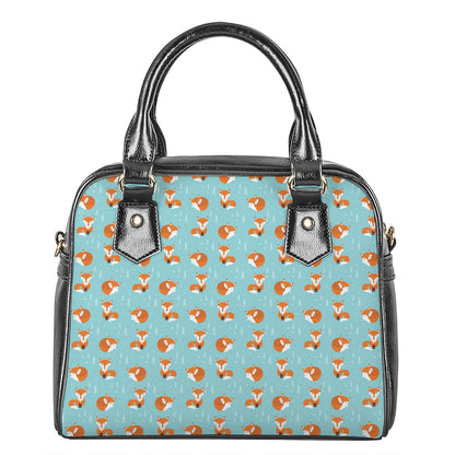 Winter Fox Pattern Print Shoulder Handbag