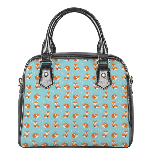 Winter Fox Pattern Print Shoulder Handbag