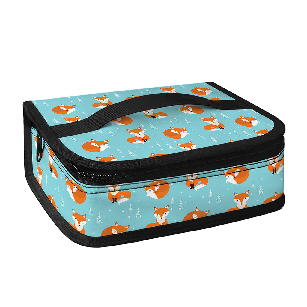 Winter Fox Pattern Print Small Lunch Bag