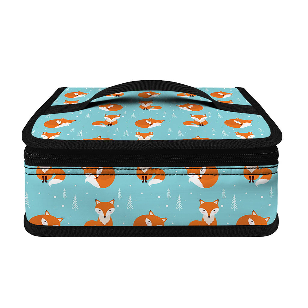 Winter Fox Pattern Print Small Lunch Bag