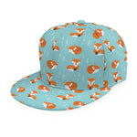 Winter Fox Pattern Print Snapback Cap