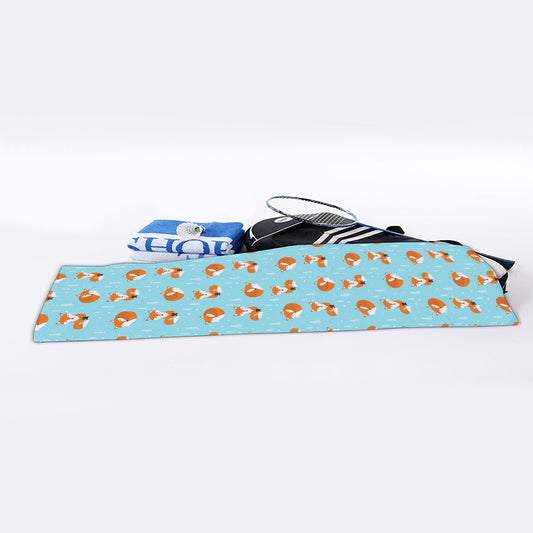Winter Fox Pattern Print Sports Towel